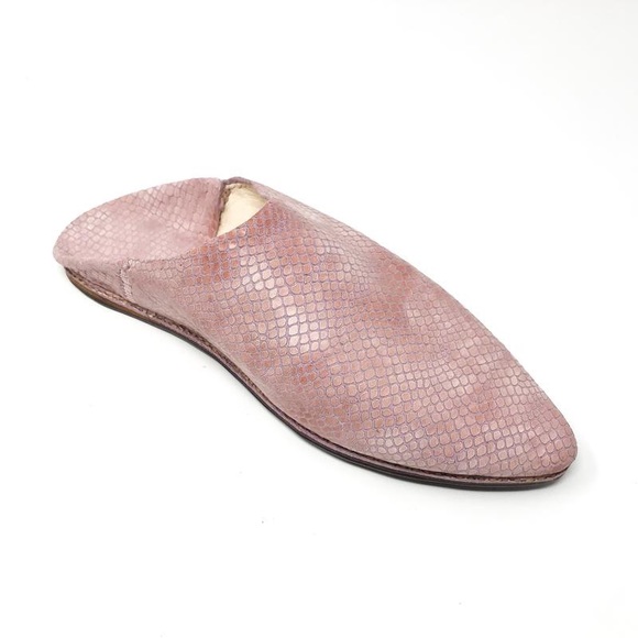 Modern Soul Shoes - Modern Soul Metallic Blush Snakeskin Mule